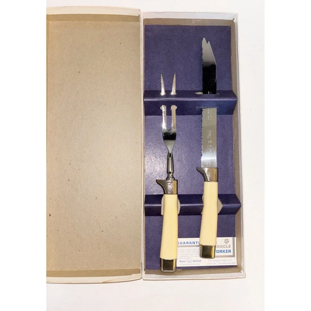 Vintage Emdeko Sheffield England Cutlery Set Carving Knife-Serving Fork